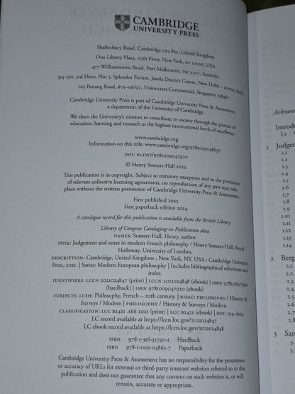 Judgement and Sense in Modern French Philosophy (2022) Somers-Hall3