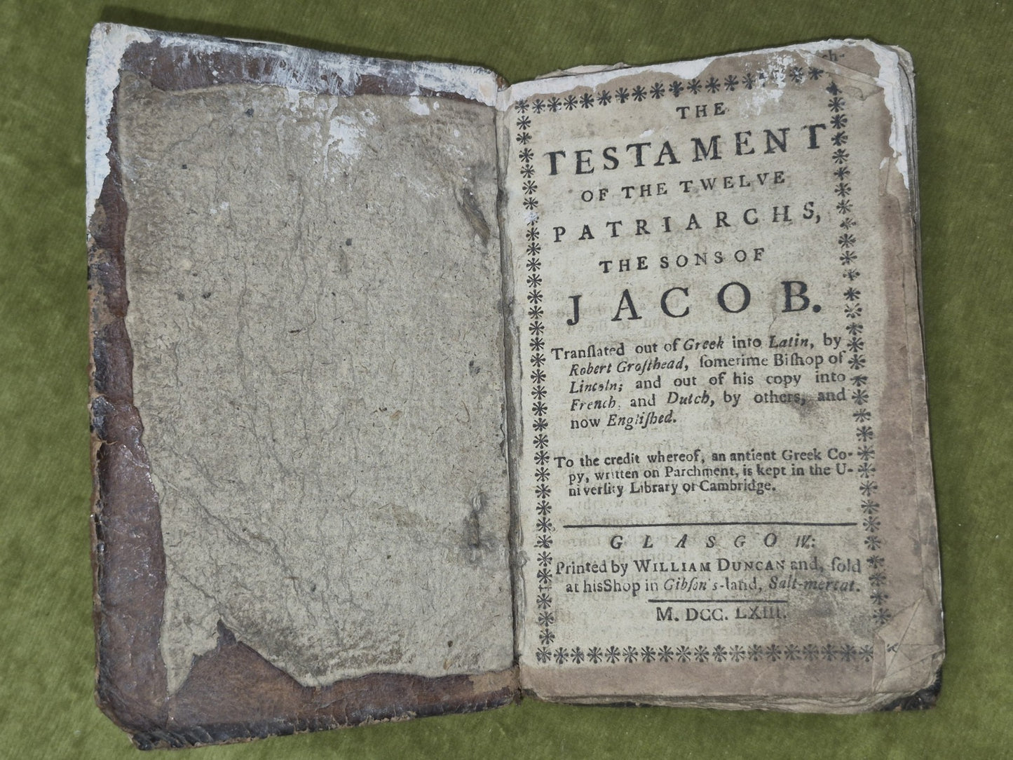 The Testament of the Twelve Patriarchs the Sons of Jacob 1763 Glasgow Apocyrpha3