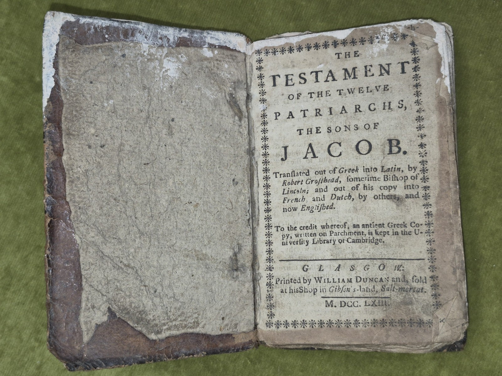 The Testament of the Twelve Patriarchs the Sons of Jacob 1763 Glasgow Apocyrpha3