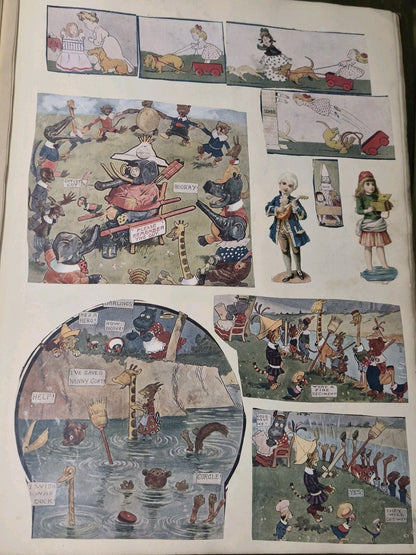 Edwardian Scrapbook Louis Wain & Fashion plates Full 80 pages  ephemera 16x11"13