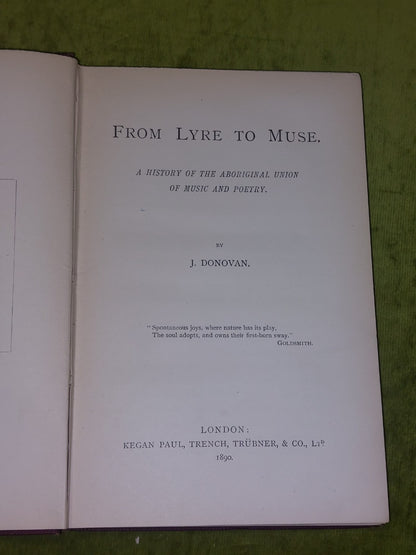 From Lyre to Muse: A History of the Aboriginal Union of Music (1890) J. Donovan5