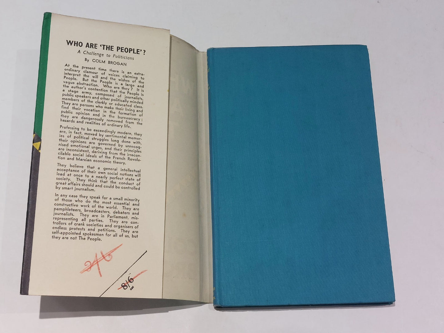 Who Are "The People" ? By Colm Brogan (1944) Hb Book With Dust Jacket3