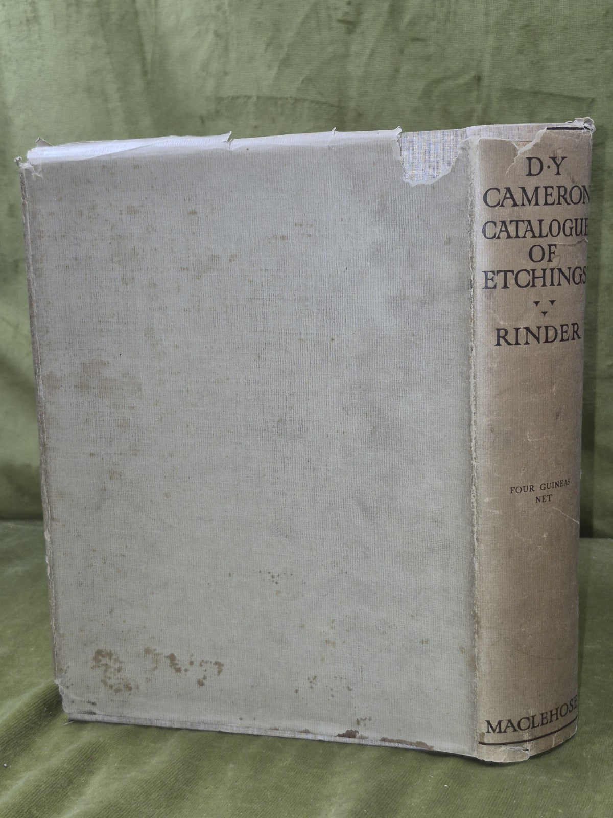 D Y Cameron An Illustrated Catalogue Frank Rinder 1913 Dustjacket1