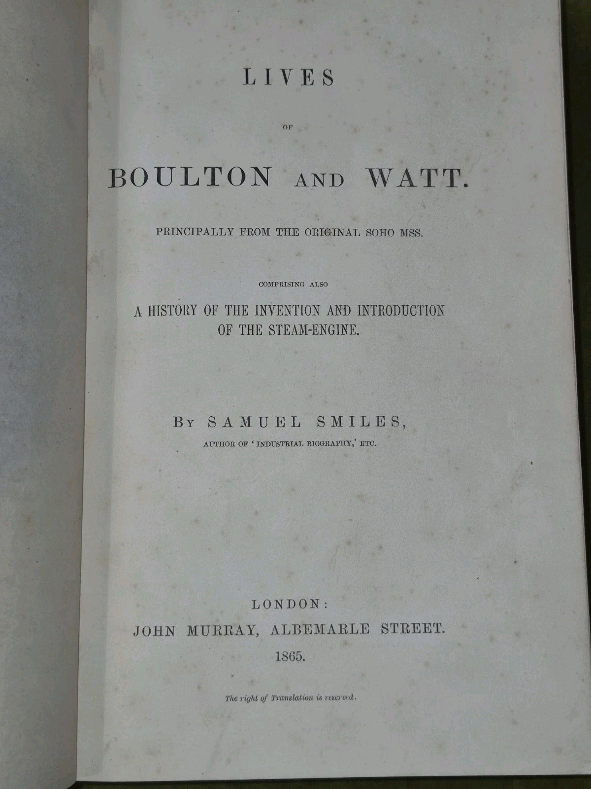 1865 Lives of Boulton and Watt First Edition Leather Binding Illustrated4
