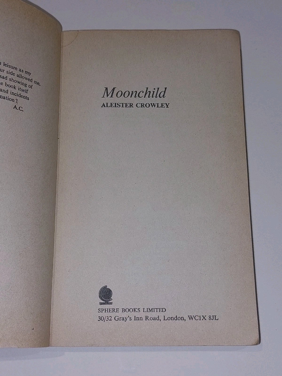 Aleister Crowley. Moonchild. Sphere Paperback (1972)4