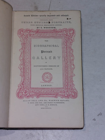 G. Woodrow  Biographical Portrait Gallery 1837 Three Hundred Portraits3