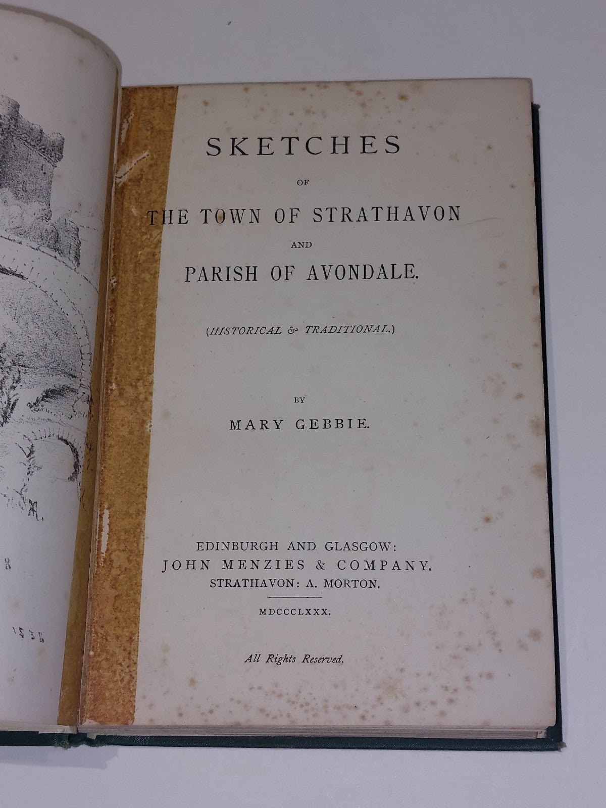 Sketches of The Town of Strathavon and Parish of Avondale By Mary Gebbie 1880 Hb2