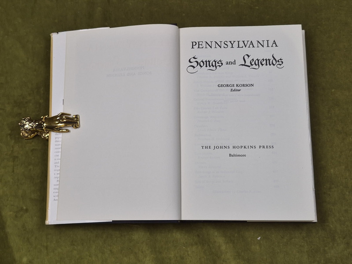 Pennsylvania Songs and Legends -George Korson , John Hopkins 2nd 1960 HB DJ3