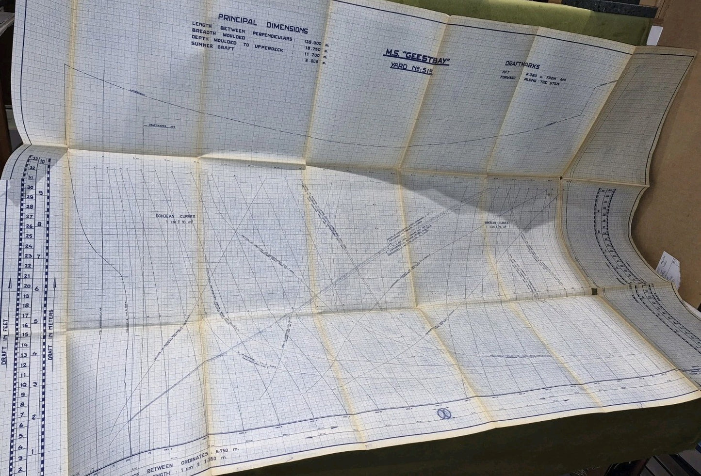 M. S. "Geestbay" Ship Calibration Scales and Trim and Stability Particulars Book16
