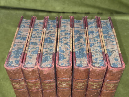 Poetical Works of Geoffrey Chaucer Robert Bell 1855 Set of 7 Books2