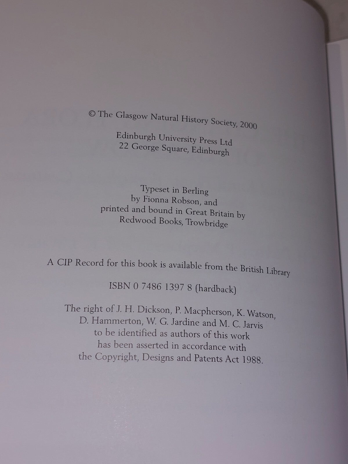 The Changing Flora of Glasgow: Urban and Rural Plants Through the Centuries Hb 3