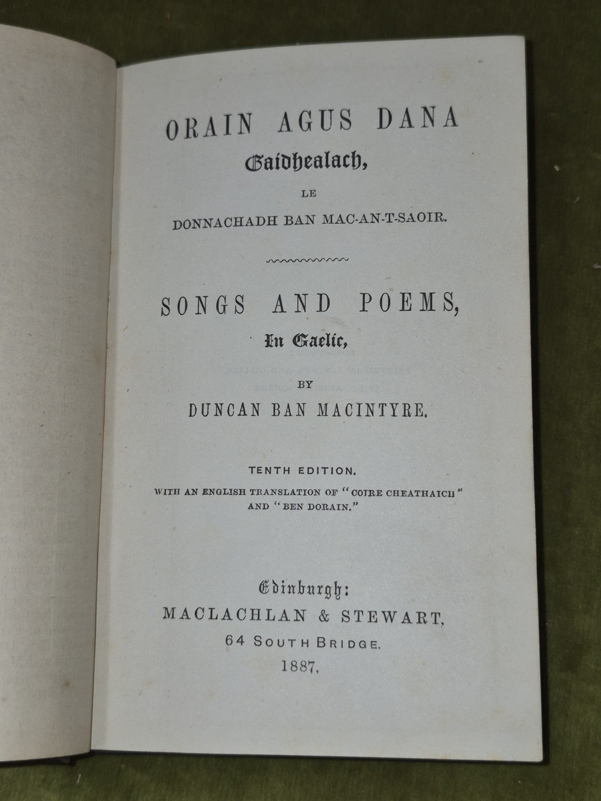 Duncan Ban Macintyre Orain Agus Dana Gaelic 18873