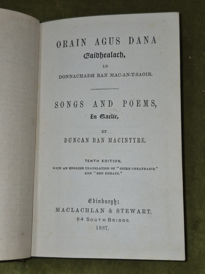 Duncan Ban Macintyre Orain Agus Dana Gaelic 18873