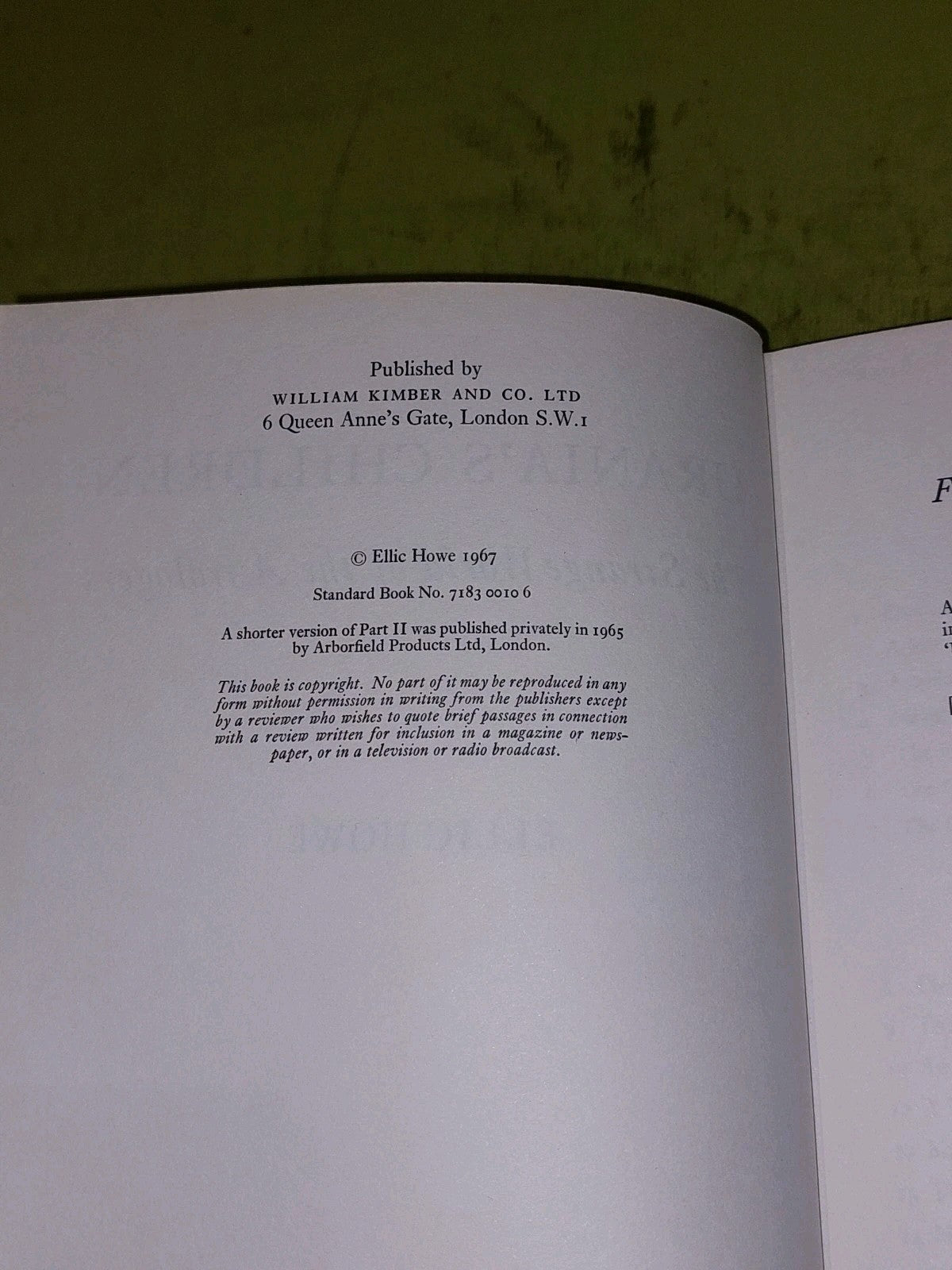 Urania's Children : The Strange World Of The Astrologers  Ellic Howe 1st Ed Hb6