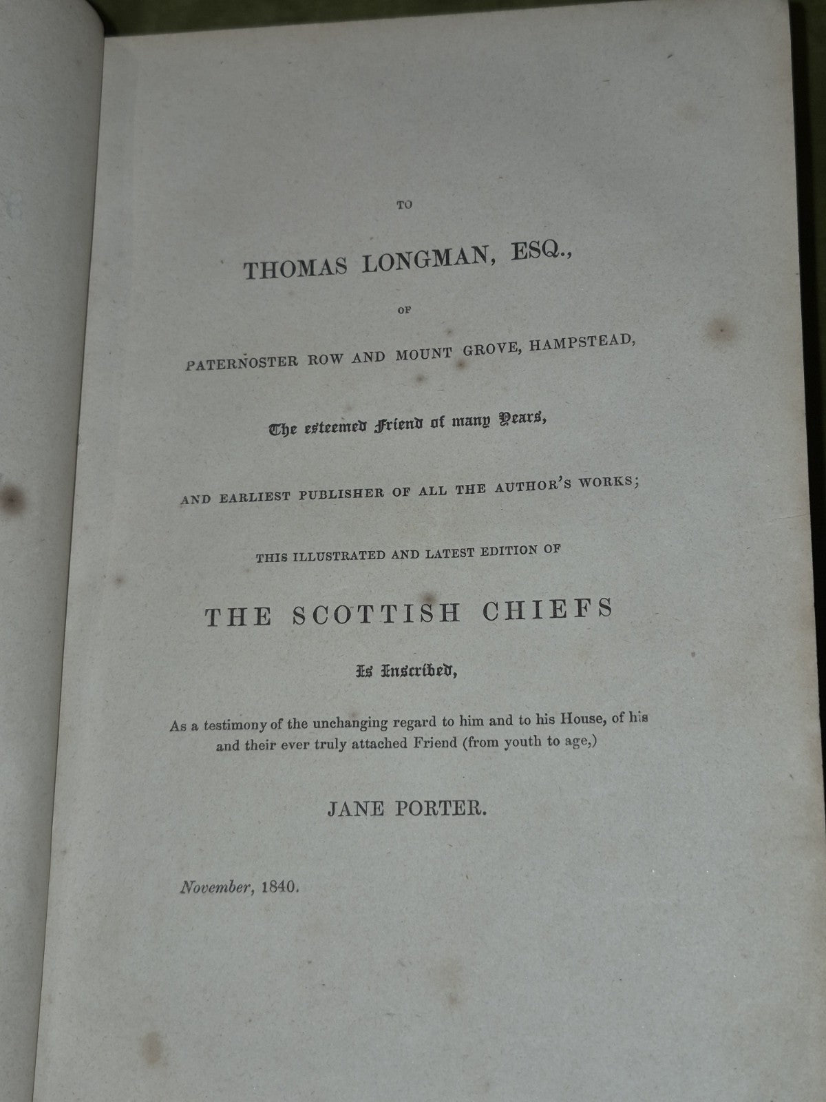 Scottish Chiefs Jane Porter Virtue and Company Complete Two Volumes in One c184011