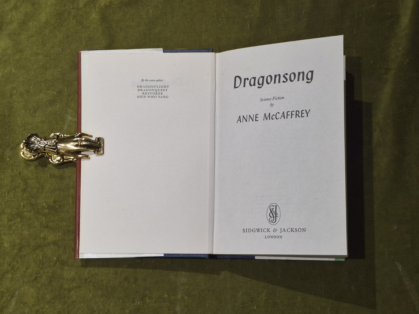 Dragonsong by McCaffrey, Anne 1976 1st UK Edition Hardcover Sidgwick & Jackson4