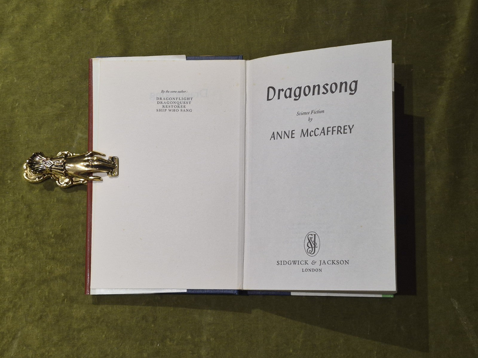 Dragonsong by McCaffrey, Anne 1976 1st UK Edition Hardcover Sidgwick & Jackson4