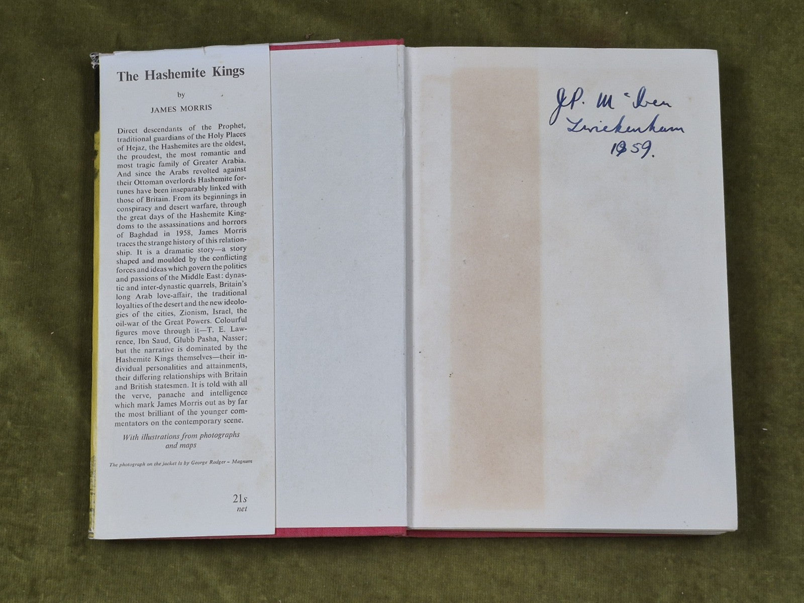 The Hashemite Kings by James Morris - Pub: Faber - 1959 - Hardback Book3