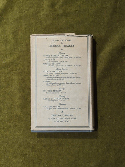 Along the Road Notes & Essays of a Tourist - Aldous Huxley Chatto & Windus 19251