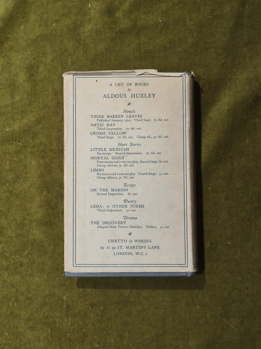 Along the Road Notes & Essays of a Tourist - Aldous Huxley Chatto & Windus 19251