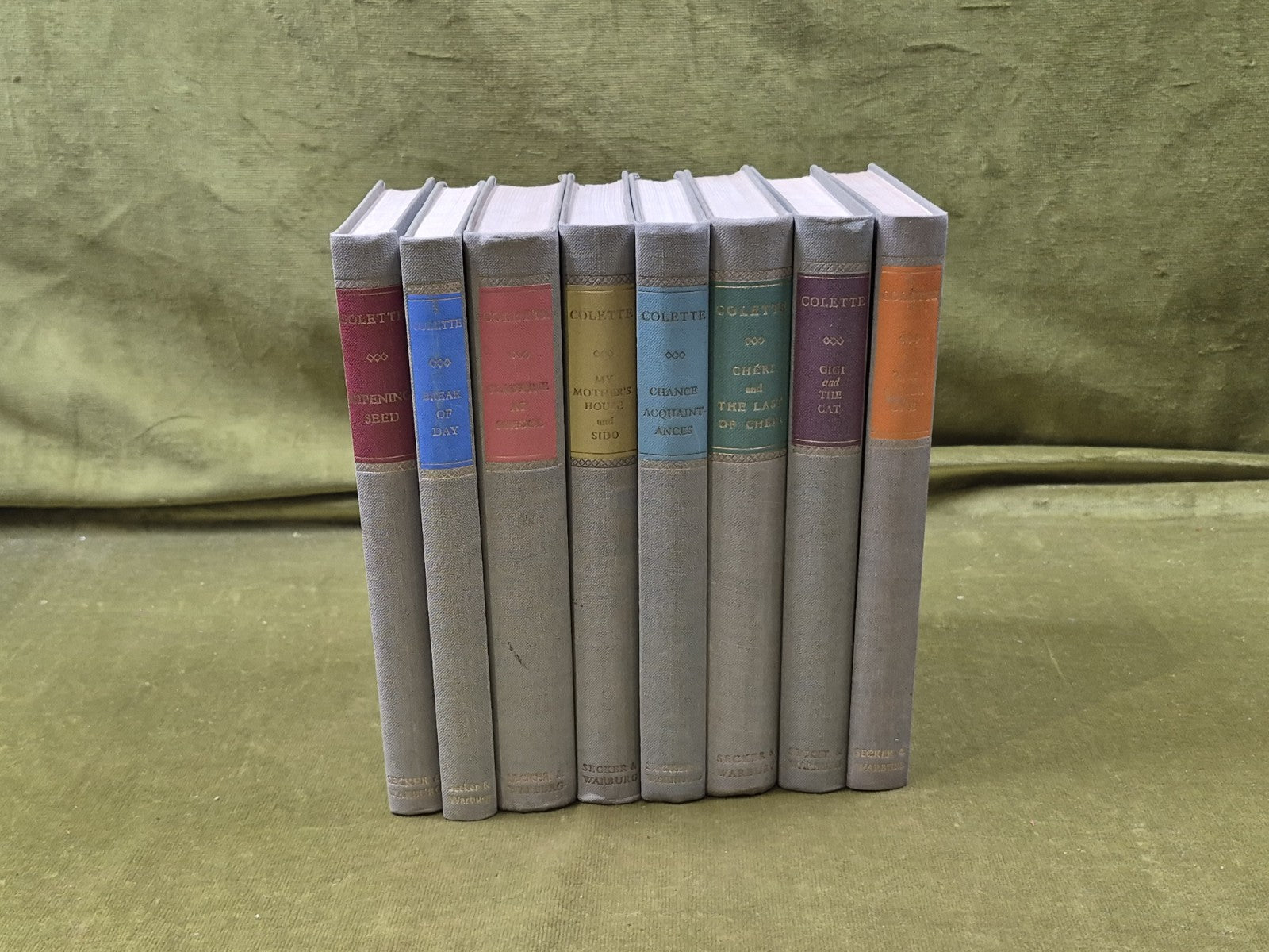 8 Assorted Works of Colette : Secker & Warburg 1950s Matching Hardbacks0