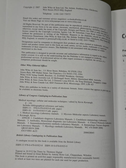 Medical Mycology: Cellular and Molecular Techniques by Kevin Kavanagh...4