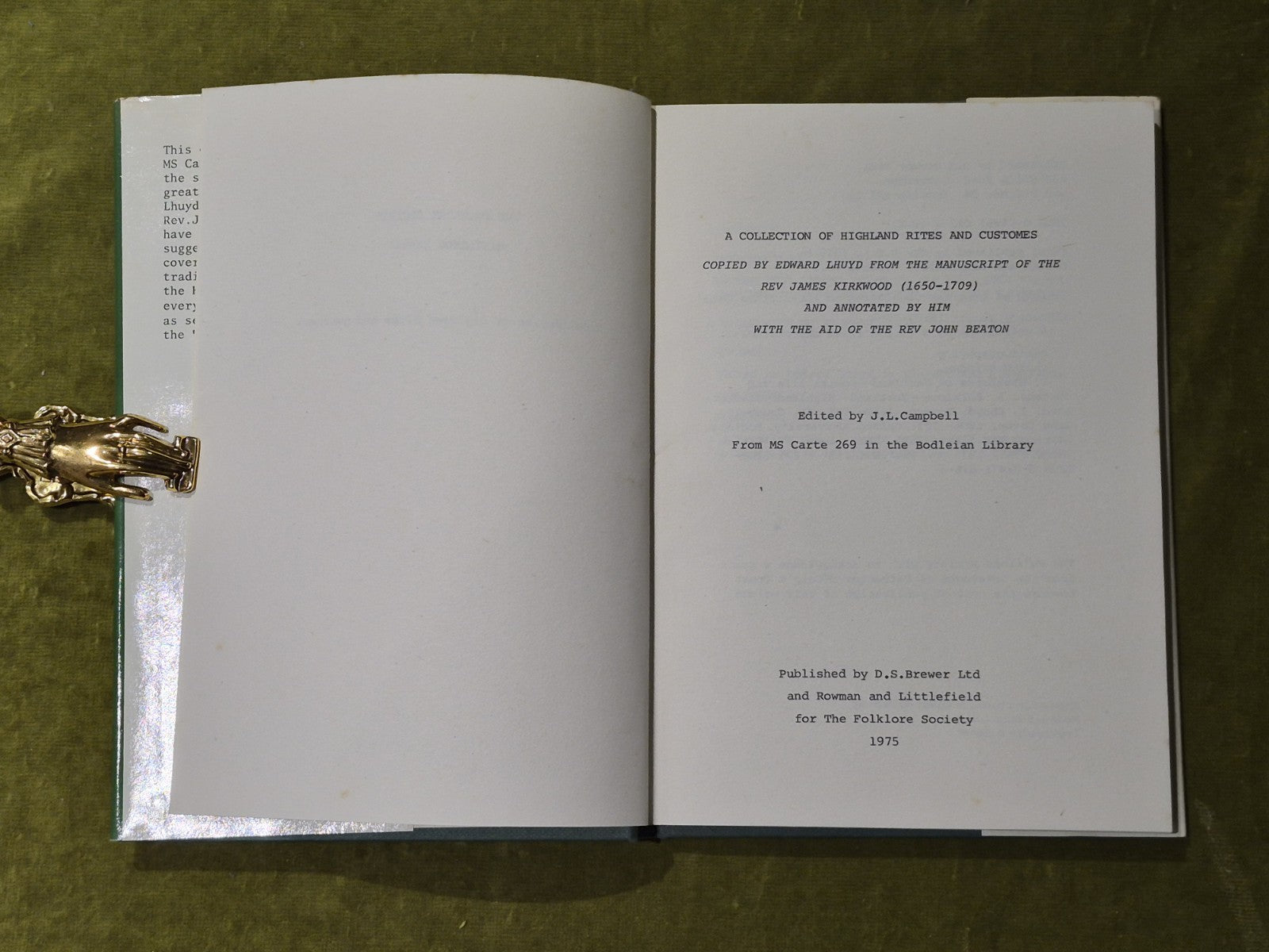A Collection of Highland Rites and Customes - Edward Lhuyd , J. L. Campbell5