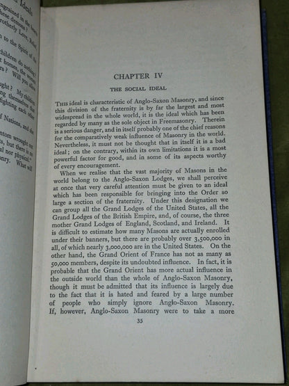 Freemasonry. It's Aims And Ideals. J S M Ward Hardback. 1923.5