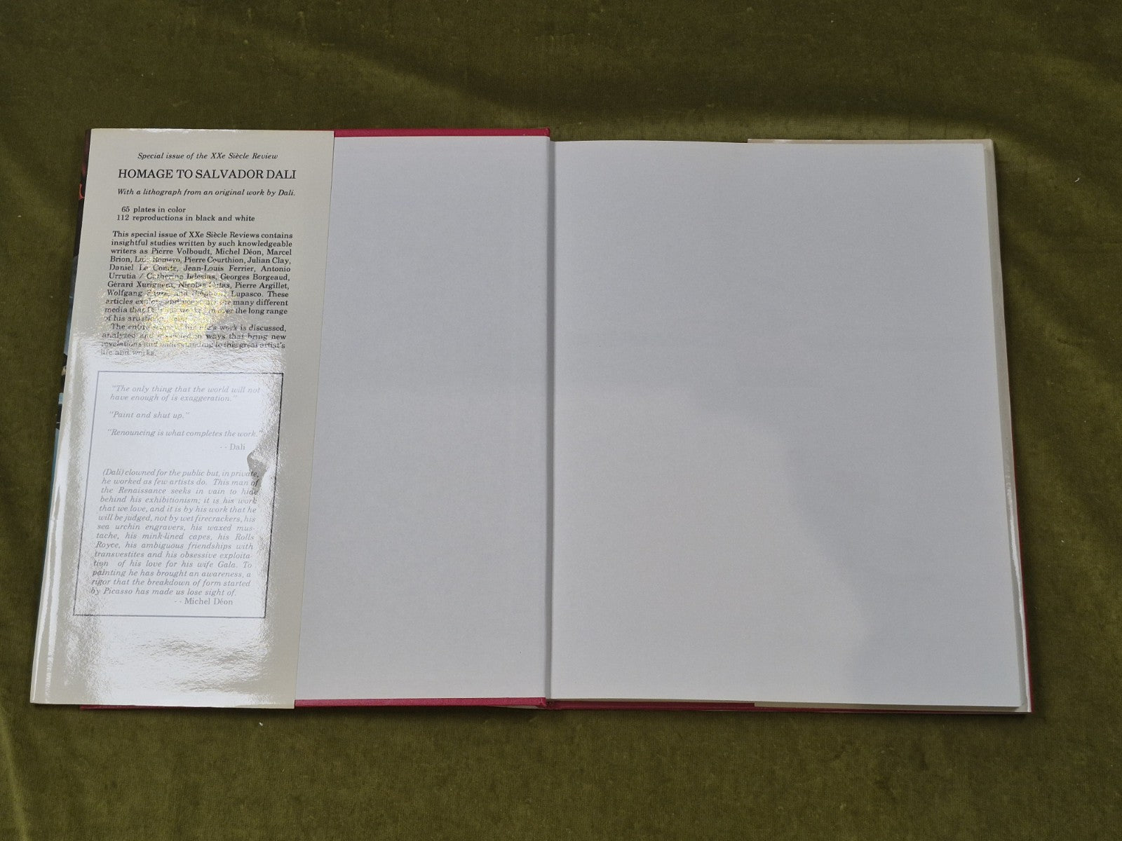 Homage to Salvador Dali 1980 Special Issue of the XXe Siecle Review 1980 HC DJ3