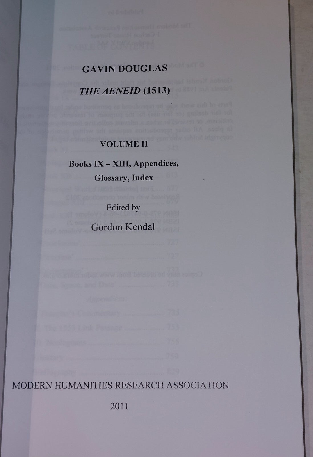 Gavin Douglas, 'The Aeneid' (1513) Volume 2: Books IX - XIII, Appendices, Glo...3