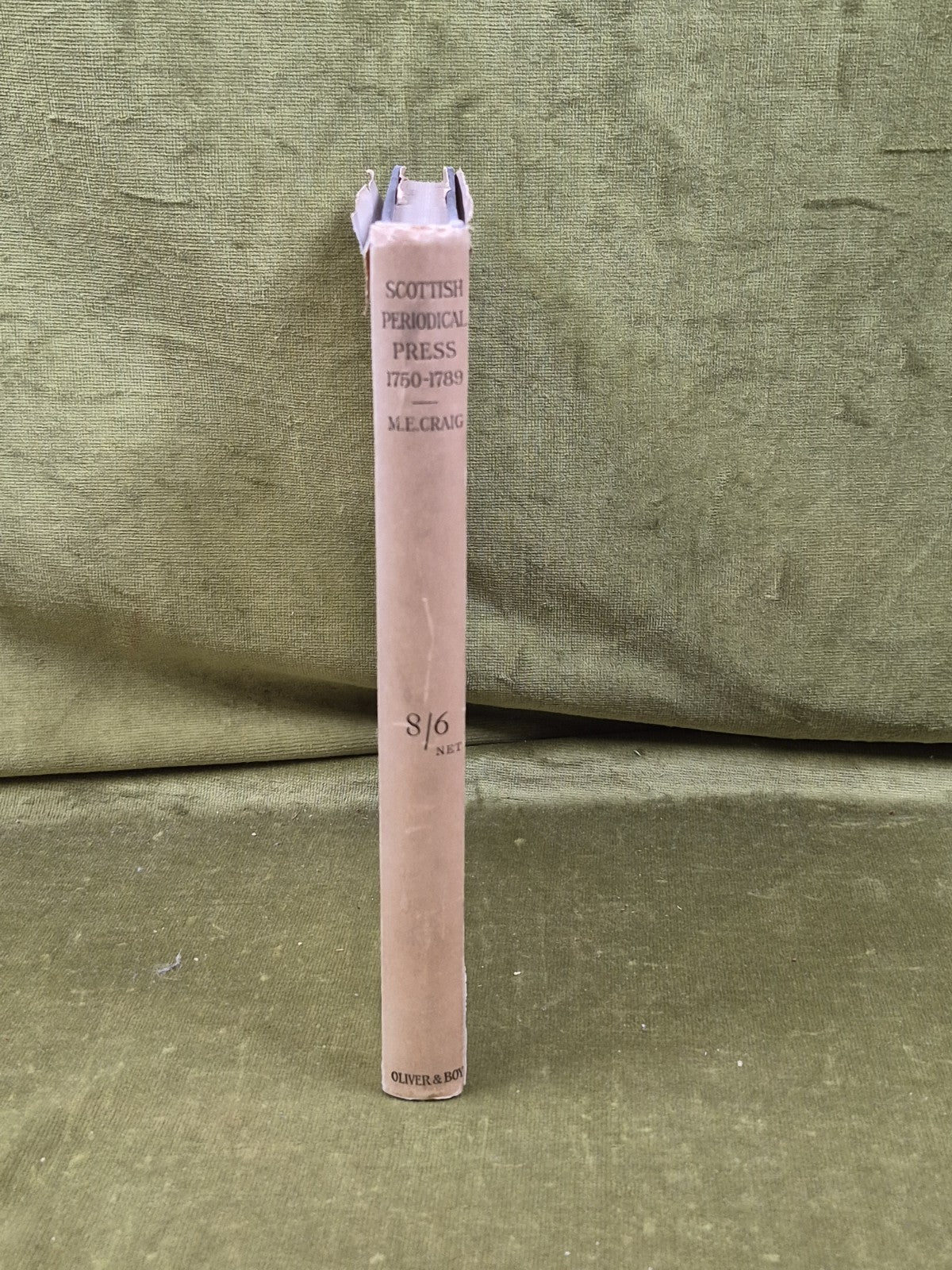 The Scottish Periodical Press 1750-1789 - Mary Elizabeth Craig 1931 1st HB DJ2