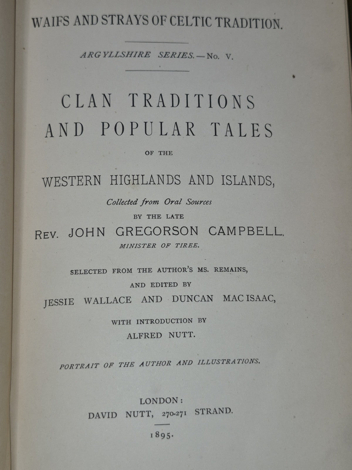 Waifs and Strays of Celtic Tradition Argyllshire Series V: Clan Traditions 18955