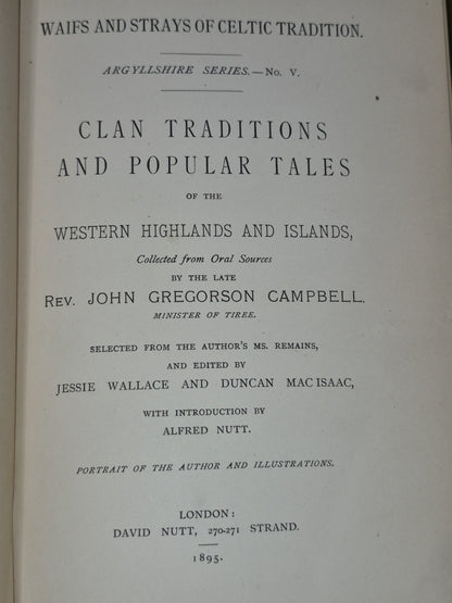 Waifs and Strays of Celtic Tradition Argyllshire Series V: Clan Traditions 18955