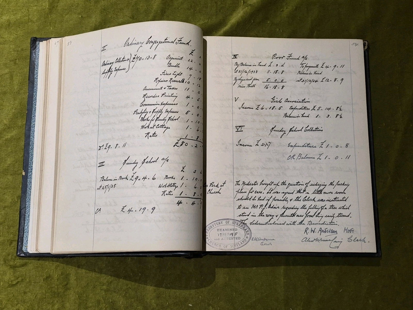 Deacon's Court Minute Book - Handwritten - Leswalt Parish 1923-19385