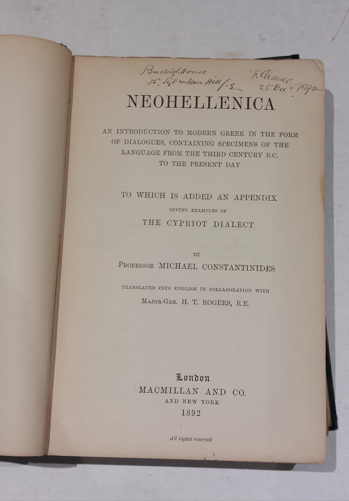 Neohellenica by Michael Constantinides  1892)4