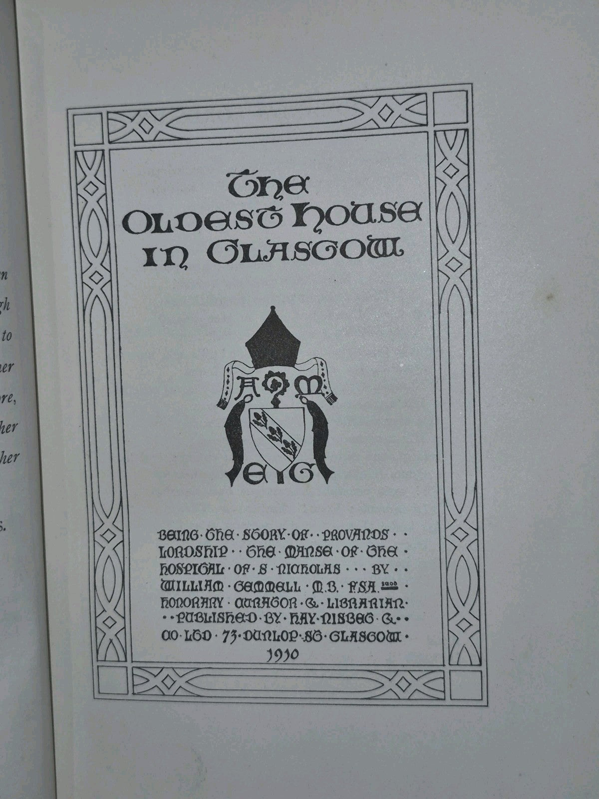 The Oldest House in Glasgow William Gammell 1910 Hay Nisbet5
