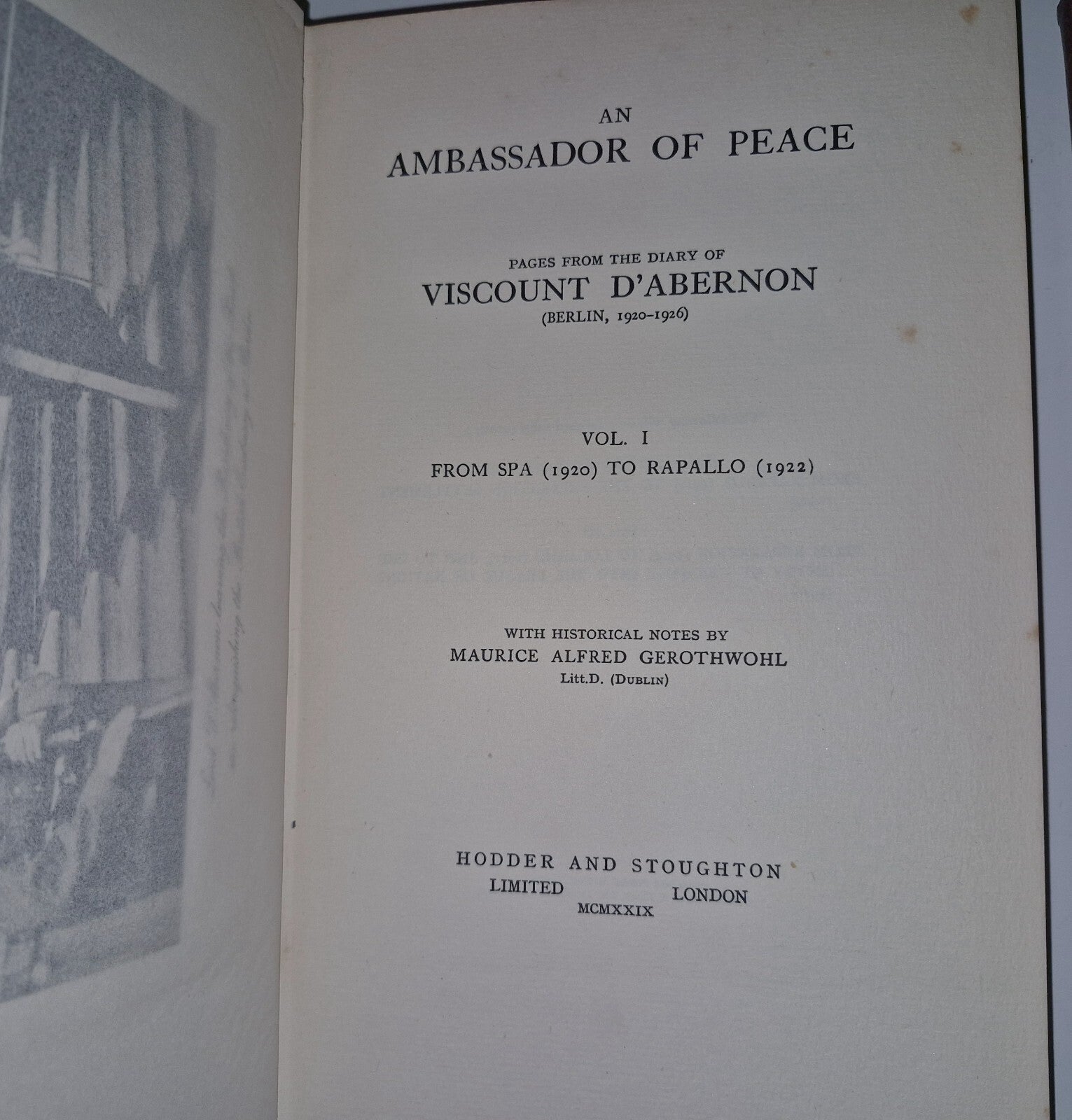 Diary of Lord d'Abernon, An Ambassador of Peace  3 Volume Set Hodder 1929307