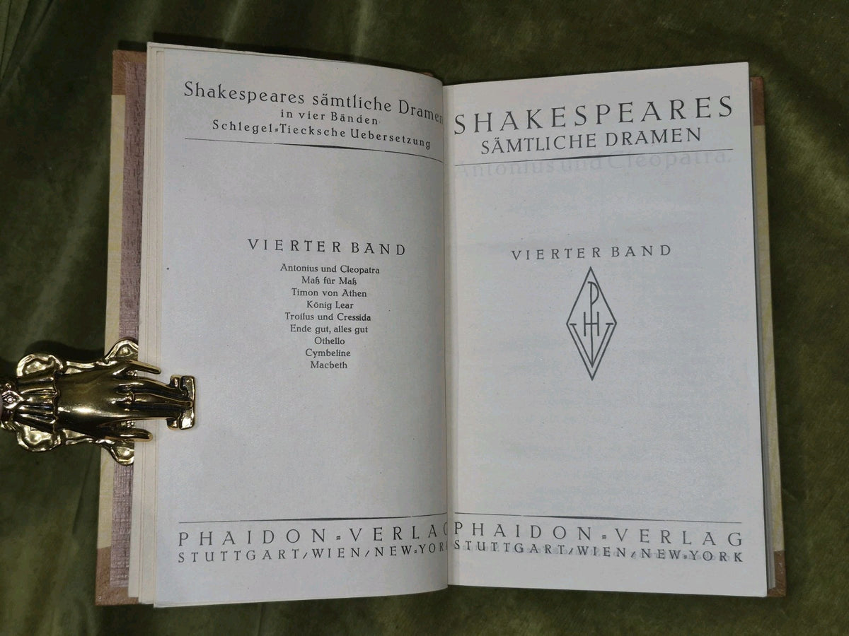 Shakespeares Sämtliche Dramen Phaidon 4 Bänden Schlegel Tiecksche Übersetzung7