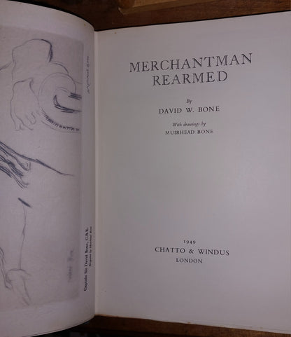 1949 Merchantman Rearmed David W Bone SIgned Limited Muirhead Bone Illustrated 6