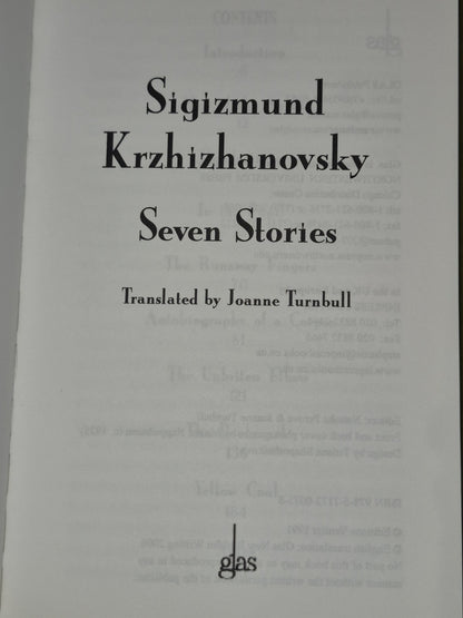 7 Stories by Sigizmund Krzhizhanovsky (2006, Trade Paperback)2