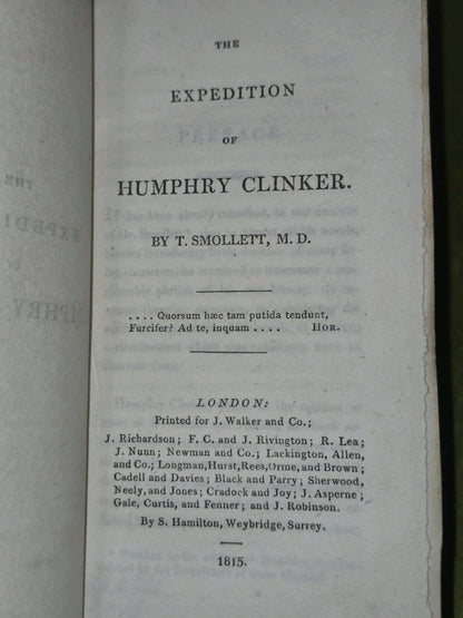 T Smollett Peregrine Pickle Humphry Clinker Roderick Random 1815 Set Leather11