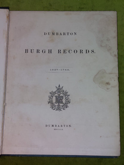 Dumbarton Burgh Records 16271746 (1860)4