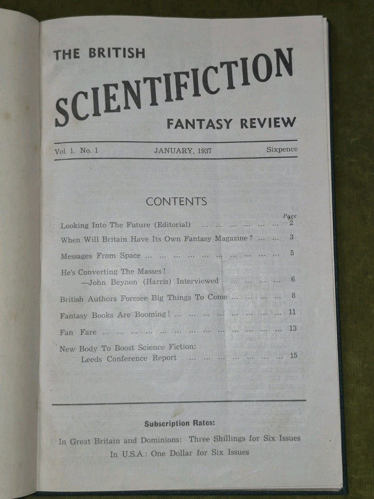 The British Scientifiction Fantasy Review January 1937 Vol 1 No 1 4