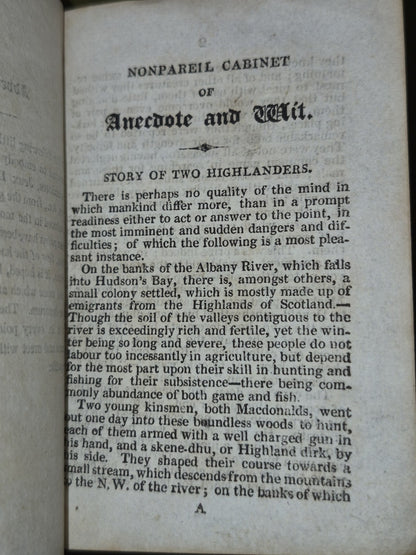 The Nonpareil Cabinet of Anecdote & Wit Miniature James Lumsden Glasgow 18248