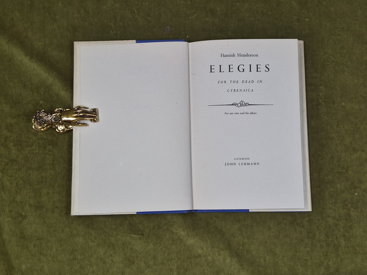 Elegies for the Dead in Cyrenaica : Hamish Henderson , Lehmann 1st HB DJ3