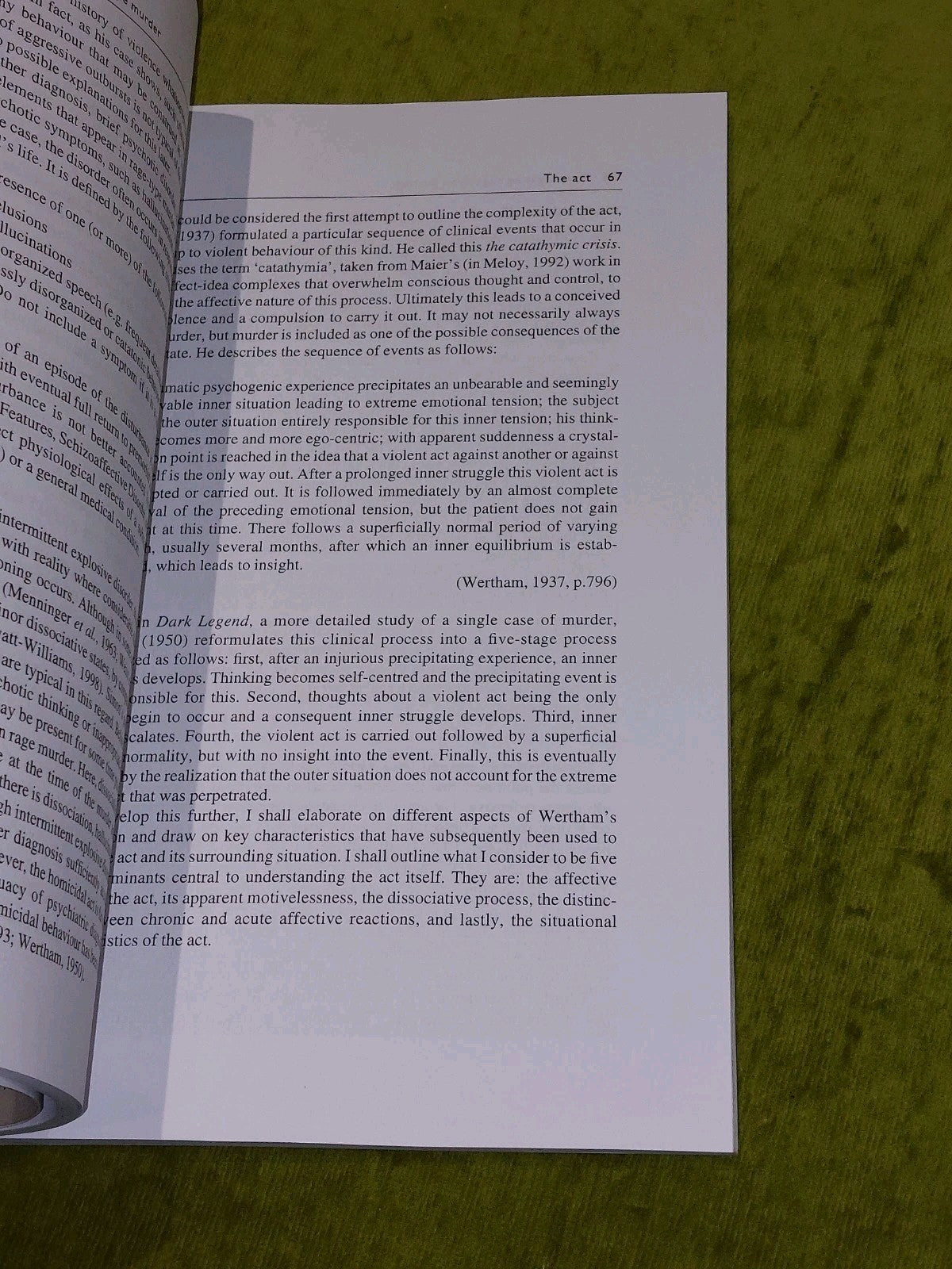 Psychoanalysis, Violence and RageType Murder  Duncan Cartwright (2001) Pb3