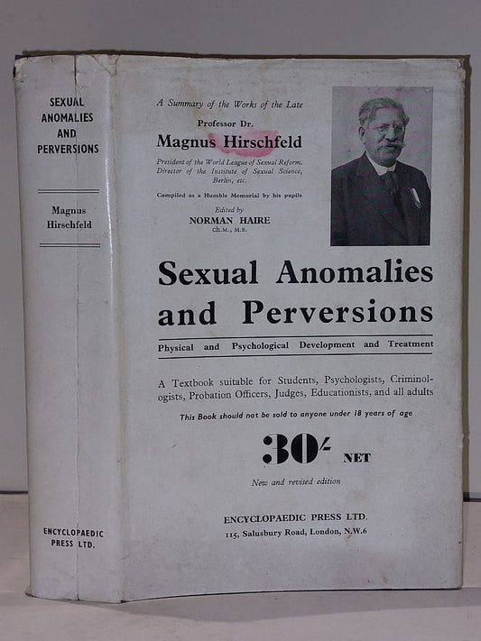 Sexual Anomalies and Perversions by Prof Dr Magnus Hirschfeld, Hardback (1953)0