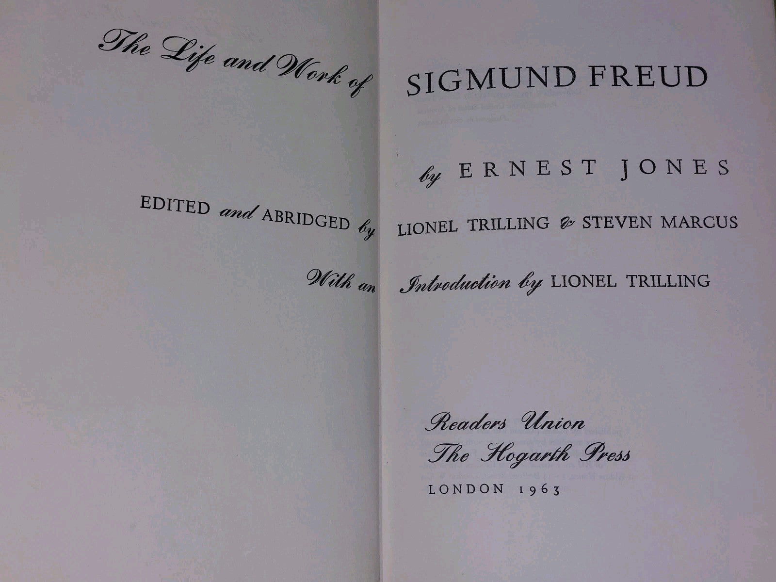 Life And Work Of Sigmund Freud book by Ernest Jones Hardcover (1963)4