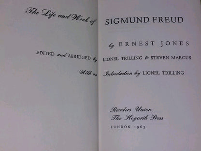 Life And Work Of Sigmund Freud book by Ernest Jones Hardcover (1963)4