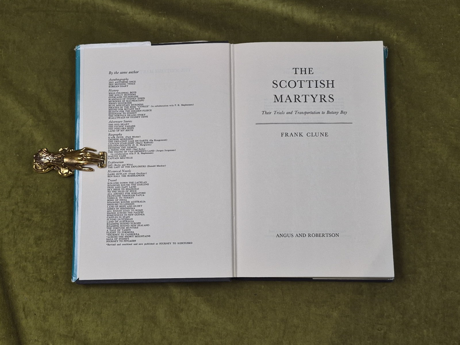 The Scottish Martyrs - Frank Clune , Angus & Robertson 1969 1st HB DJ4
